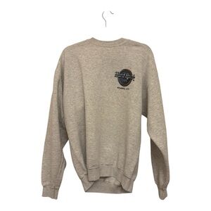Vintage Atlantic City Hard Rock Cafe Gray Crewneck Sweatshirt 90s Unisex Large